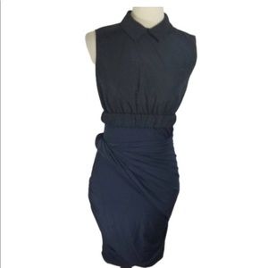 Carven Black and Navy Twist Dress